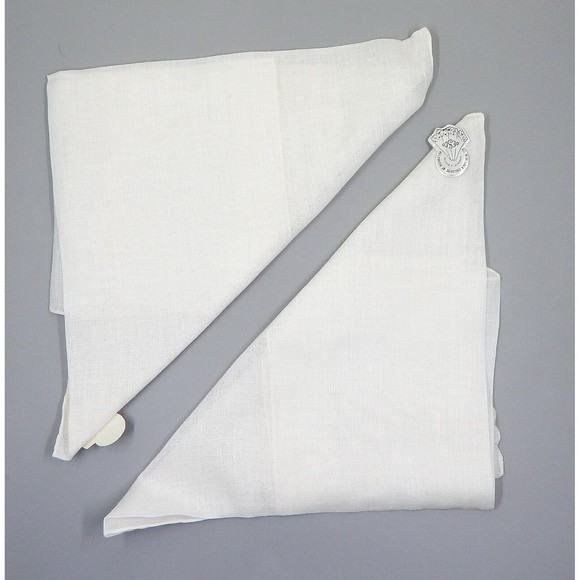 Desco Irish Linen Handkerchief Bridal Hanky Made in Madeira Monogram R Set of 2 - Picture 2 of 12